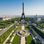 에펠탑 역사 및 관람 팁 - **Prompt: "Eiffel Tower's Grand Construction at the 1889 Universal Exposition"**
    A vibrant, wide...