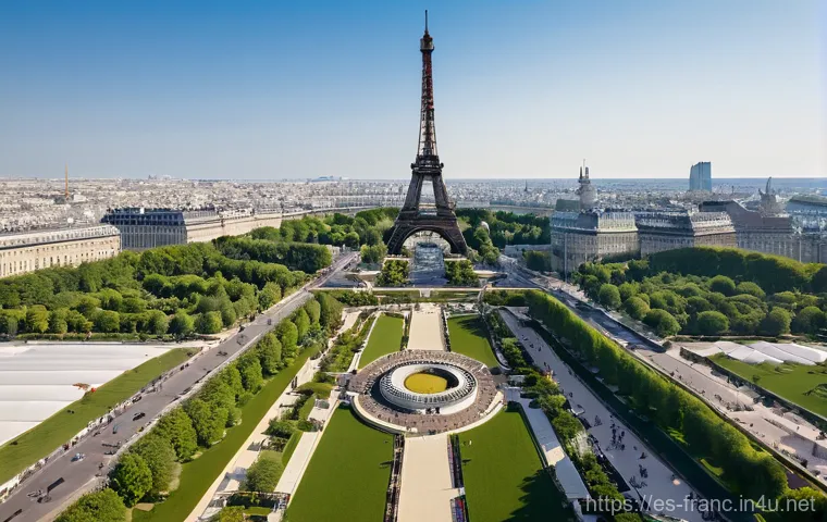 에펠탑 역사 및 관람 팁 - **Prompt: "Eiffel Tower's Grand Construction at the 1889 Universal Exposition"**
    A vibrant, wide...